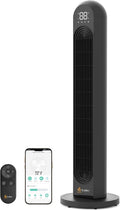 EcoNour 42-Inch Smart Tower Fan with WiFi & Alexa Control | Bladeless Quiet Cooling Fan | 12 Speeds, 4 Modes, 12H Timer | Remote & LED Touch Display | Bedroom & Office Cooling Fan (Black)